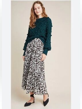 Anthropologie MAEVE “Hildi” Pleated Boho Abstract Print Maxi Skirt• Small